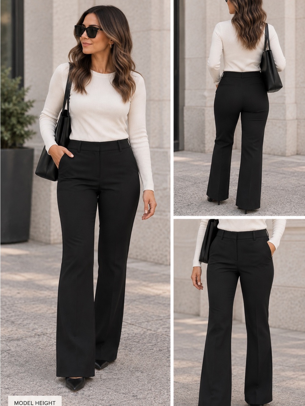 Express Editor Black bootcut mid-rise Pants 8S